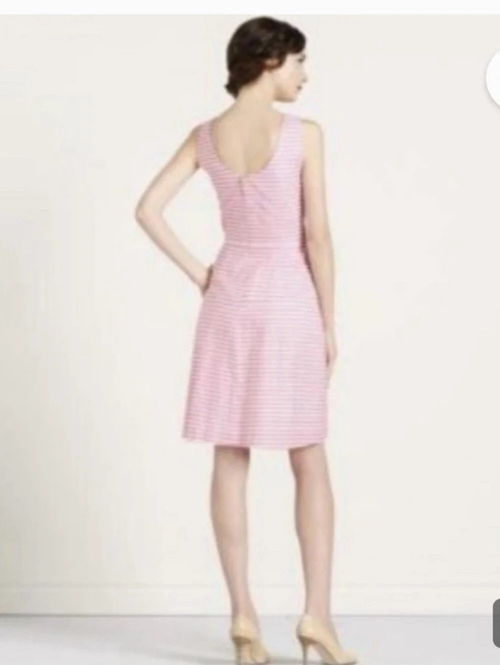 Kate Spade Jillian Candy Pink and White Striped Bow-Front Dress